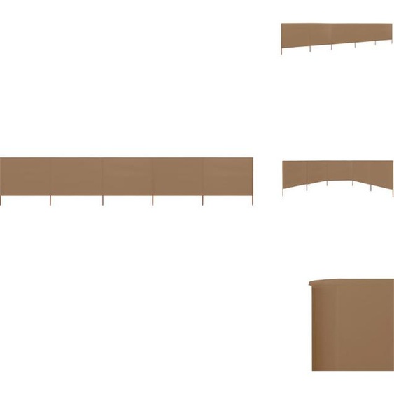 vidaXL Tissu brise-vent 5 pièces 600 x 160 cm Taupe - Parasols & Ecrans solaires