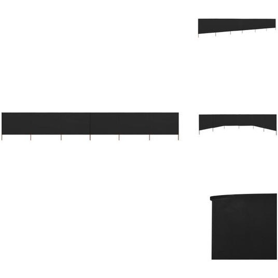 vidaXL Tissu brise-vent 6 pièces 800 x 120 cm Noir - Parasols & Ecrans solaires