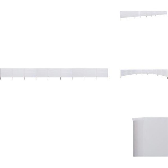 vidaXL Tissu brise-vent 9 pièces 1200 x 120 cm Blanc sable - Parasols et ombrelles