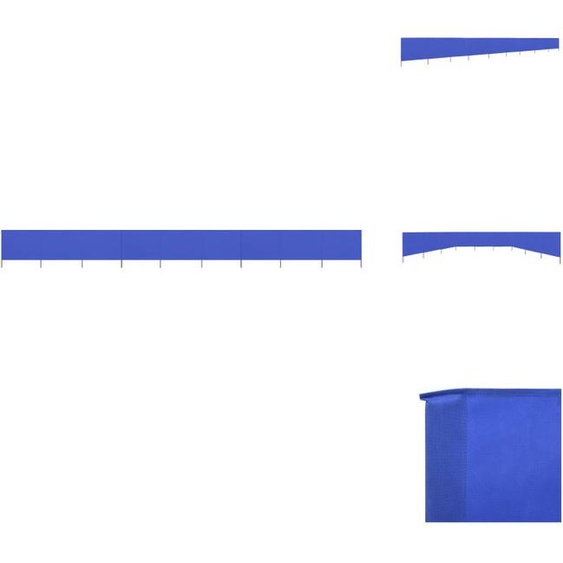 vidaXL Tissu brise-vent 9 pièces 1200 x 120 cm Bleu Azur - Parasols & Ecrans solaires