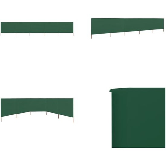 vidaXL Tissu de protection contre le vent 5 pièces 600 x 160 cm Vert - Protection contre le vent - Déflecteur de vent - Cloison - Protection solaire