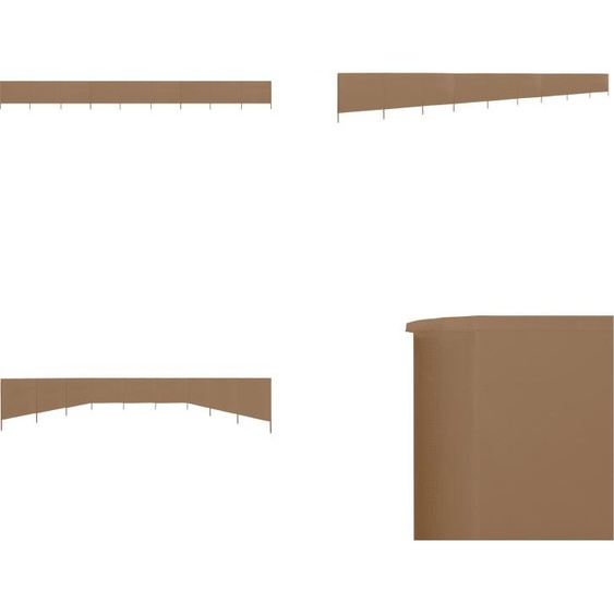 vidaXL Tissu de protection contre le vent 9 pièces 1200 x 120 cm Taupe - Protection contre le vent - Déflecteur de vent - Cloison - Protection solaire