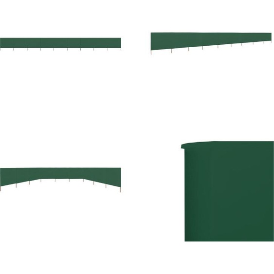 vidaXL Tissu de protection contre le vent 9 pièces 1200 x 120 cm Vert - Protection contre le vent - Déflecteur de vent - Cloison - Protection solaire
