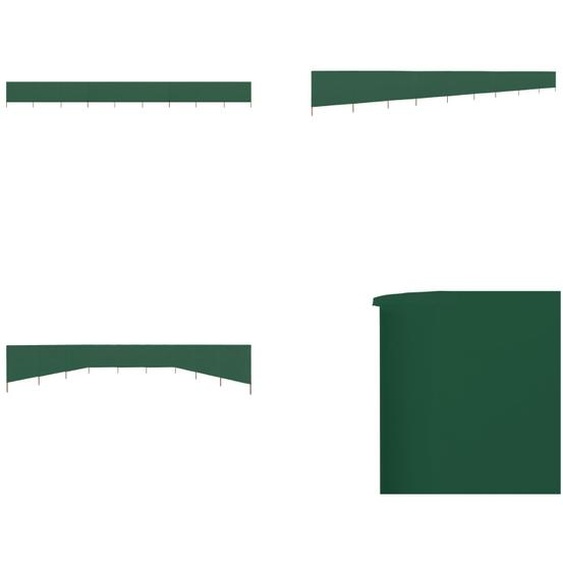 vidaXL Tissu de protection contre le vent 9 pièces 1200 x 80 cm Vert - Protection contre le vent - Déflecteur de vent - Cloison - Protection solaire