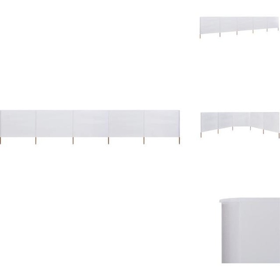 vidaXL Tissu de protection contre le vent en 5 parties 600 x 160 cm blanc sable - Parasols et ombrelles