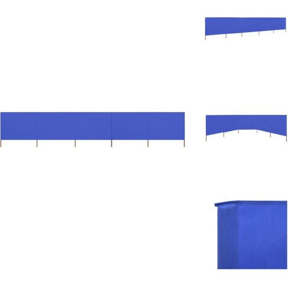 vidaXL - Tissu pare-vent 5 pièces 600 x 160 cm bleu azur - Parasols et protections solaires
