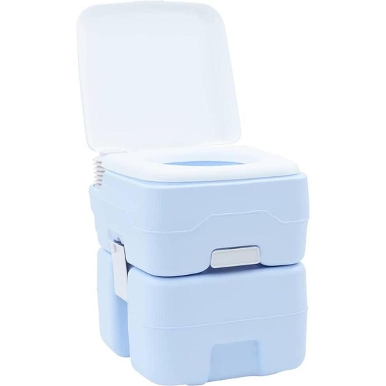 vidaXL Toilettes de camping Bleu clair et blanc 41,5 x 36,5 x 42 cm