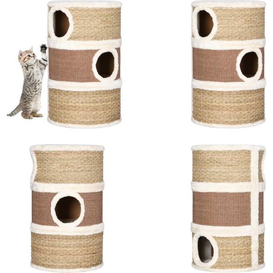 vidaXL Tonneau à griffer pour chats 60 cm Herbe de mer - Tonneau à griffer - Colonnes à griffer