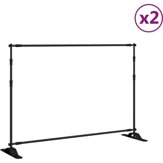 vidaXL Trépieds de fond 2 pcs. noir 305x243 cm acier