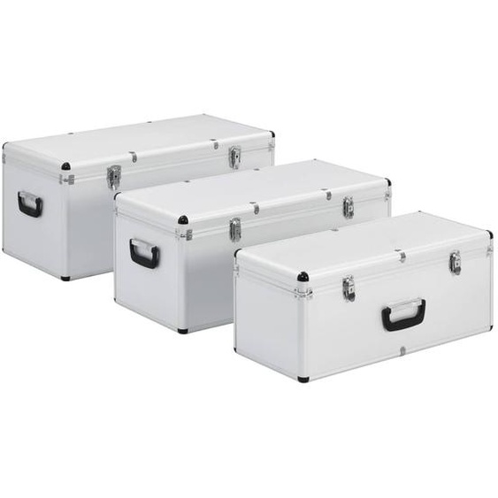vidaXL Valises de rangement 3 pcs. argent aluminium