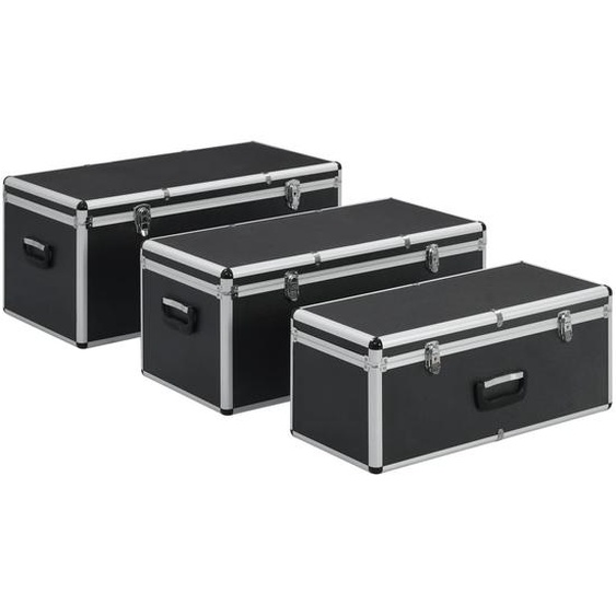 vidaXL Valises de rangement 3 pcs. noir aluminium