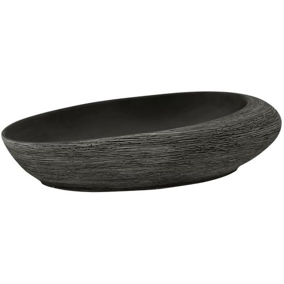 vidaXL Vasque à poser Gris et noir Ovale 59x40x14 cm Céramique