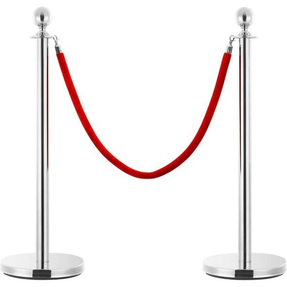 vidaXL VIP Poteau de délimitation 3 pièces acier inoxydable argenté