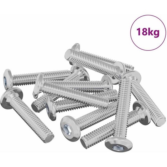 vidaXL Vis de sécurité de la tête 2647 pcs argent acier