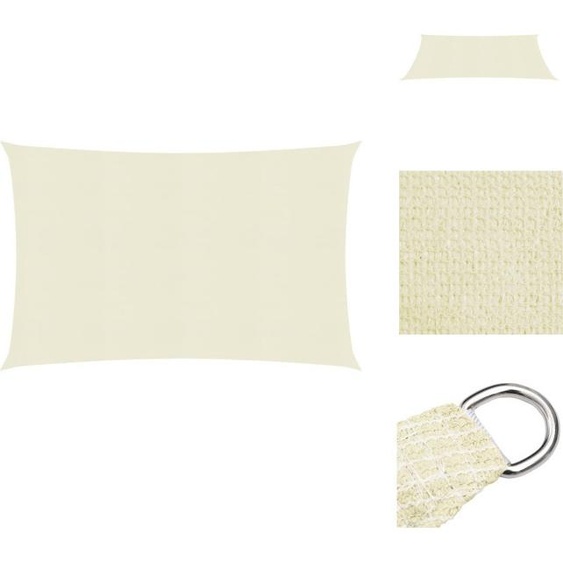 vidaXL Voile dombrage 160 g/m² Blanc crème 5x6 m HDPE - Parasols & Protection solaire