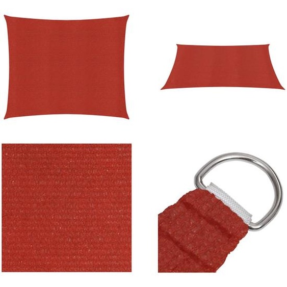 vidaXL Voile dombrage 160 g/m² rouge 7x7 m HDPE - Voile dombrage - Protection solaire - Protection contre le vent - Toit solaire