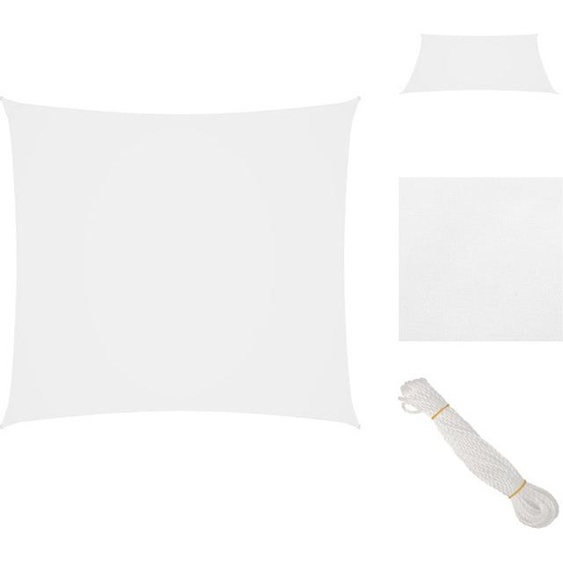 vidaXL Voile dombrage Oxford Tissu Carré 5x5 m Blanc - Parasols & Protection solaire
