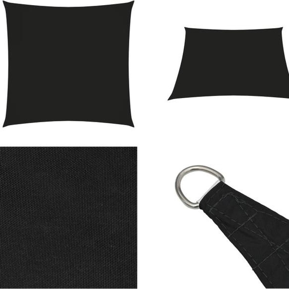 vidaXL Voile dombrage Oxford Tissu Carré 5x5 m Noir - Voile dombrage - Protection solaire - Protection contre le vent - Toit solaire