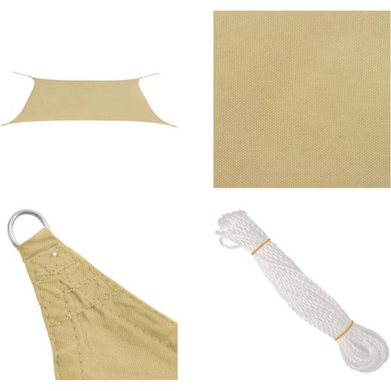 vidaXL Voile dombrage Oxford Tissu Rectangulaire 4x6 m Beige - Voile dombrage - Protection solaire - Protection contre le vent - Toit solaire