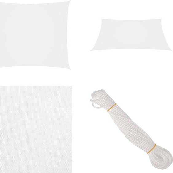 vidaXL Voile dombrage Oxford Tissu Rectangulaire 5x7 m Blanc - Voile dombrage - Protection solaire - Protection contre le vent - Toit solaire