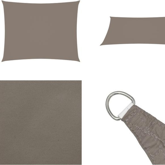 vidaXL Voile dombrage Oxford Tissu Rectangulaire 5x7 m Taupe - Voile dombrage - Protection solaire - Protection contre le vent - Toit solaire