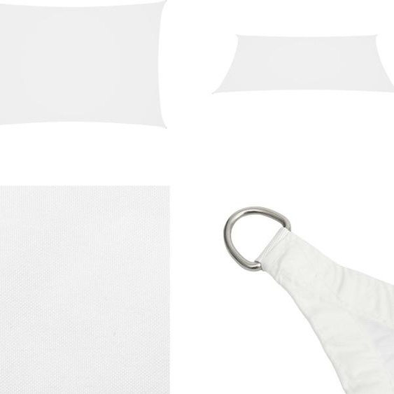 vidaXL Voile dombrage Oxford Tissu Rectangulaire 5x8 m Blanc - Voile dombrage - Protection solaire - Protection contre le vent - Toit solaire