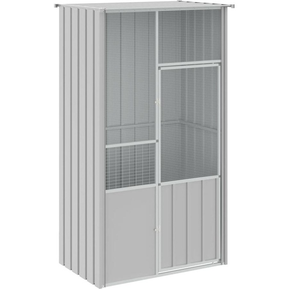 vidaXL Volière Gris 115x78x200 cm Acier galvanisé