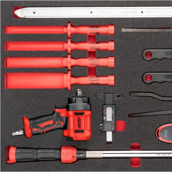 VIGOR V6812 Outil pour pneus / roues 563 mm x 393 mm x 35 mm  Nombre doutils : 13