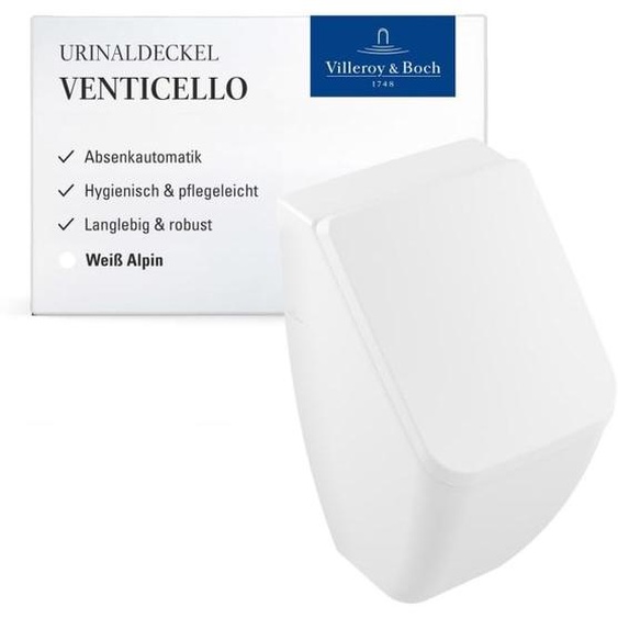 Villeroy & Boch Couvercle durinoir VENTICELLO avec fonction SoftClosing, charnières chromées blanc
