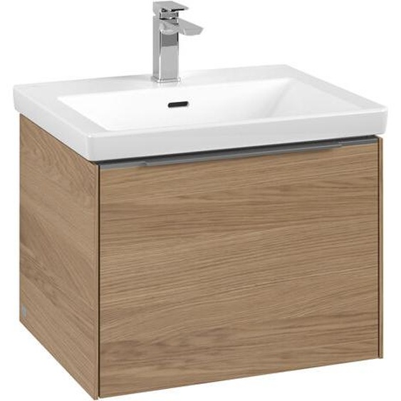 Villeroy und Boch Subway 3.0 Villeroy et Boch vasque C57700VJ 57,2x42,9x47,8cm, sans LED / poignée aluminium brillant, chêne nordique