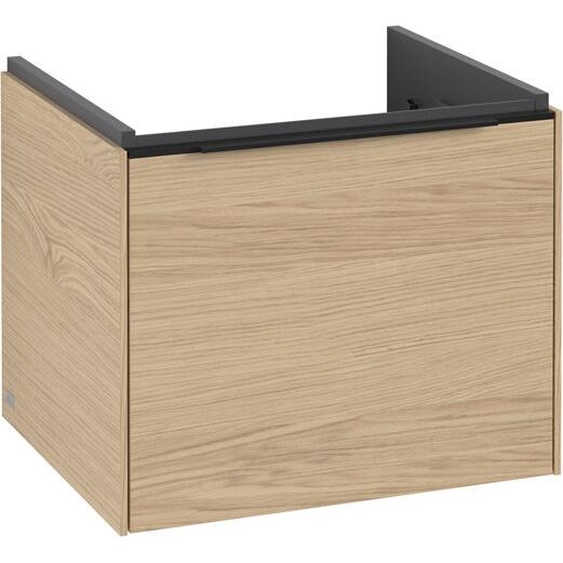 Villeroy und Boch Subway 3.0 Villeroy et Boch vasque C57901VJ 52,3x42,9x44,75cm, sans LED / poignée Volcano noir, chêne nordique