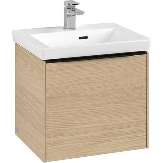 Villeroy und Boch Subway 3.0 Villeroy et Boch vasque C58001VJ 47,3x42,9x40,75cm, sans LED / poignée Noir volcan, chêne nordique