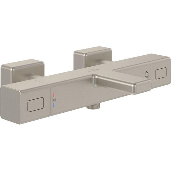 Villeroy und Boch Villeroy & Boch Universal Taps & Fittings thermostat de bain TVT00000200064 carré, mousseur réglable, montage mural, nickel brossé noir