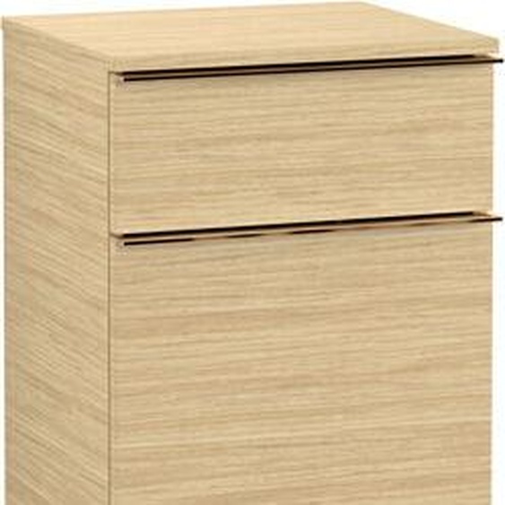 Villeroy und Boch Villeroy et Boch Venticello meuble dappoint A95015VJ 40,4 x 86,6 x 37,2 cm, butée à droite, poignée cuivre, chêne nordique