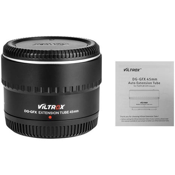 Viltrox DG-GFX 45 mm Tuyau dextension macro électronique automatique Bague dadaptation métal Contacts électriques Supporte lautofocus TTL Mode AF AE pour les objectifs moyen format Fuji à monture G pour les appareils photo moyen format Fuji à monture GFX