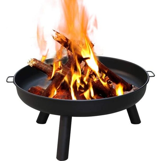 VINGO Bol à feu 82 cm, Corbeilles à feu et bacs à feu Bols à feu en fonte galvanisée avec poignées et pieds amovibles, foyer pour le jardin , panier à feu et tonneau à feu