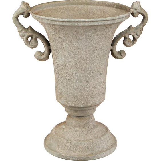 Vintage Antique Coupe Gris Métal Shabby Chic Décoration H22,5cm