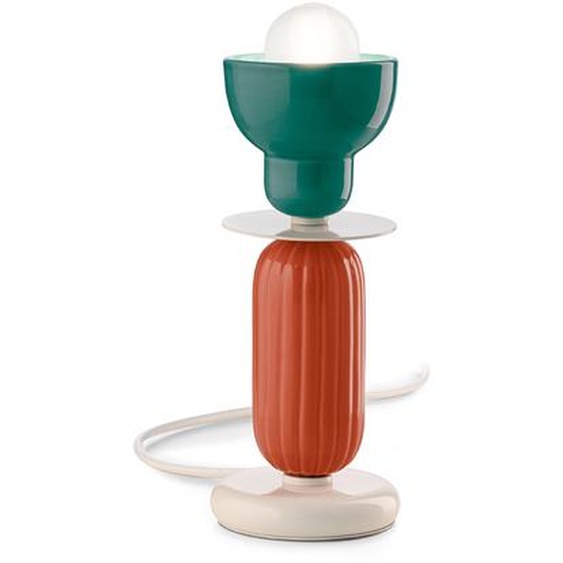 Vintage Deco Berimbau Fer Céramique Turquoise et Orange Pokè 1 Lumière E27