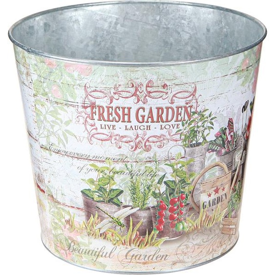 Vintage Métal Pot de fleurs Multicolore - Jardin Balcon Déco 18cm