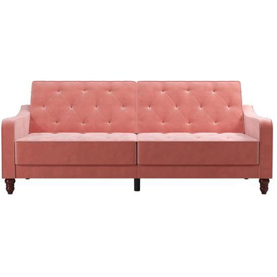 Vintage Tufted | Canapé-lit 3 places en velours rose