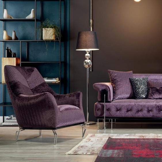 Violet Canapé Garniture 3+1 siège Chesterfield Salon Meubles rembourrés