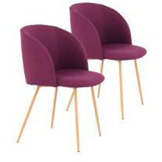 Violet Lot de 2 chaises de table RANIA tissu Violet  - 0