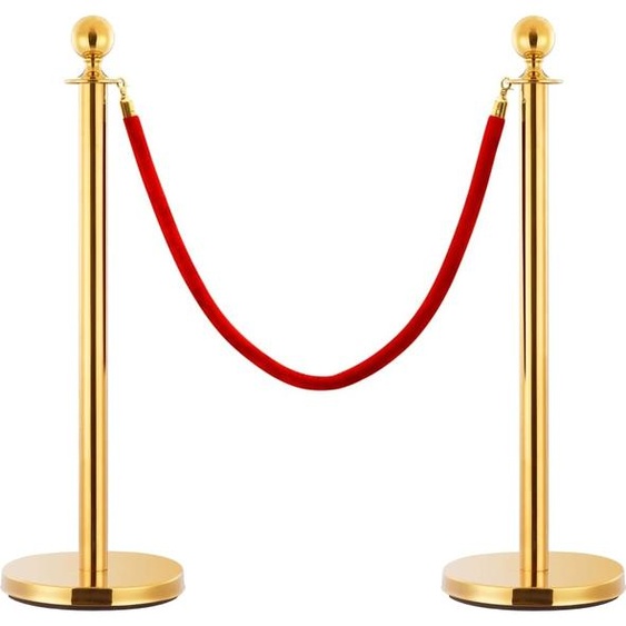 VIP Poteau de délimitation 3 pièces acier inoxydable Golden