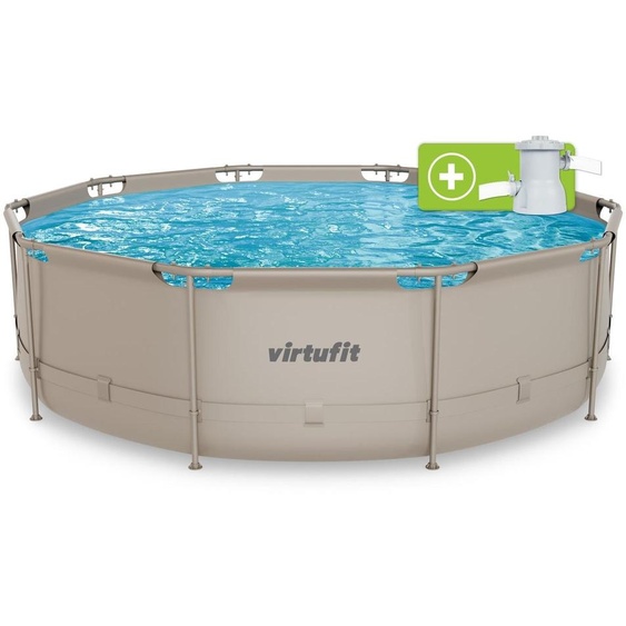 VirtuFit - Piscine ronde - Ø 366 x 100 cm - Beige - Inclut une pompe à filtre