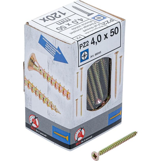 Vis à usage multiple | cruciforme PZ2 | 4,0 x 50 mm | 120 pièces