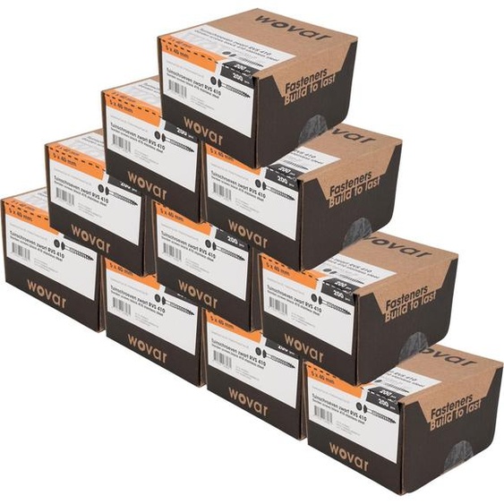 Vis pour coffrage à clavettes Noir Acier inoxydable 410 5 x 40 mm Torx 25 Filetage partiel - 2000 pièces