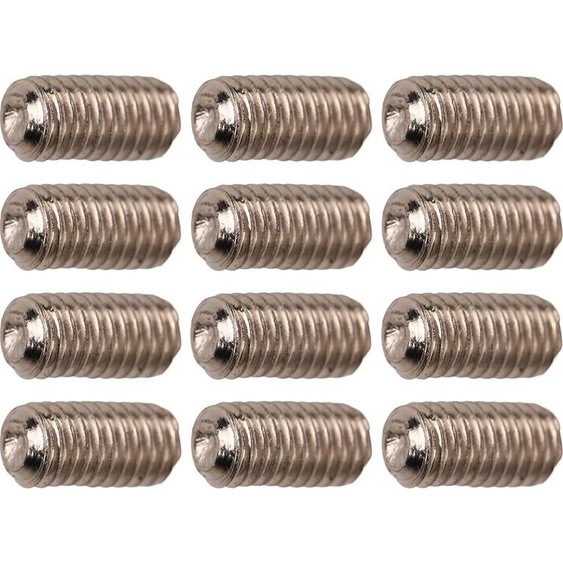 Vis pour manche de guitare, résistantes, légères, sans bavure, métal, vis électriques, set de vis, 12 pièces, pratiques, robustes, inoxydables (SILVER)
