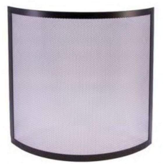 Visiodirect - Grille de Protection pour cheminée, Grille Pare-feu courbe en Fer forgé coloris Noir - Hauteur 67 x Longueur 60 cm