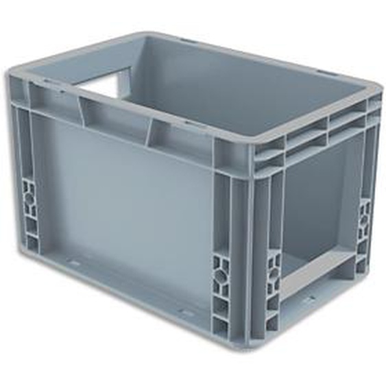 VISO Bac de rangement Gris en polypropylène, gerbable, capacité 7L - Dimensions : L30 x l30x H18 cm