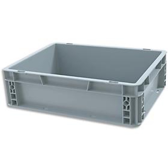 VISO Bac de rangement Gris en polypropylène, gerbable, charge 10L - Dimensions : L40 x l30 x H12 cm